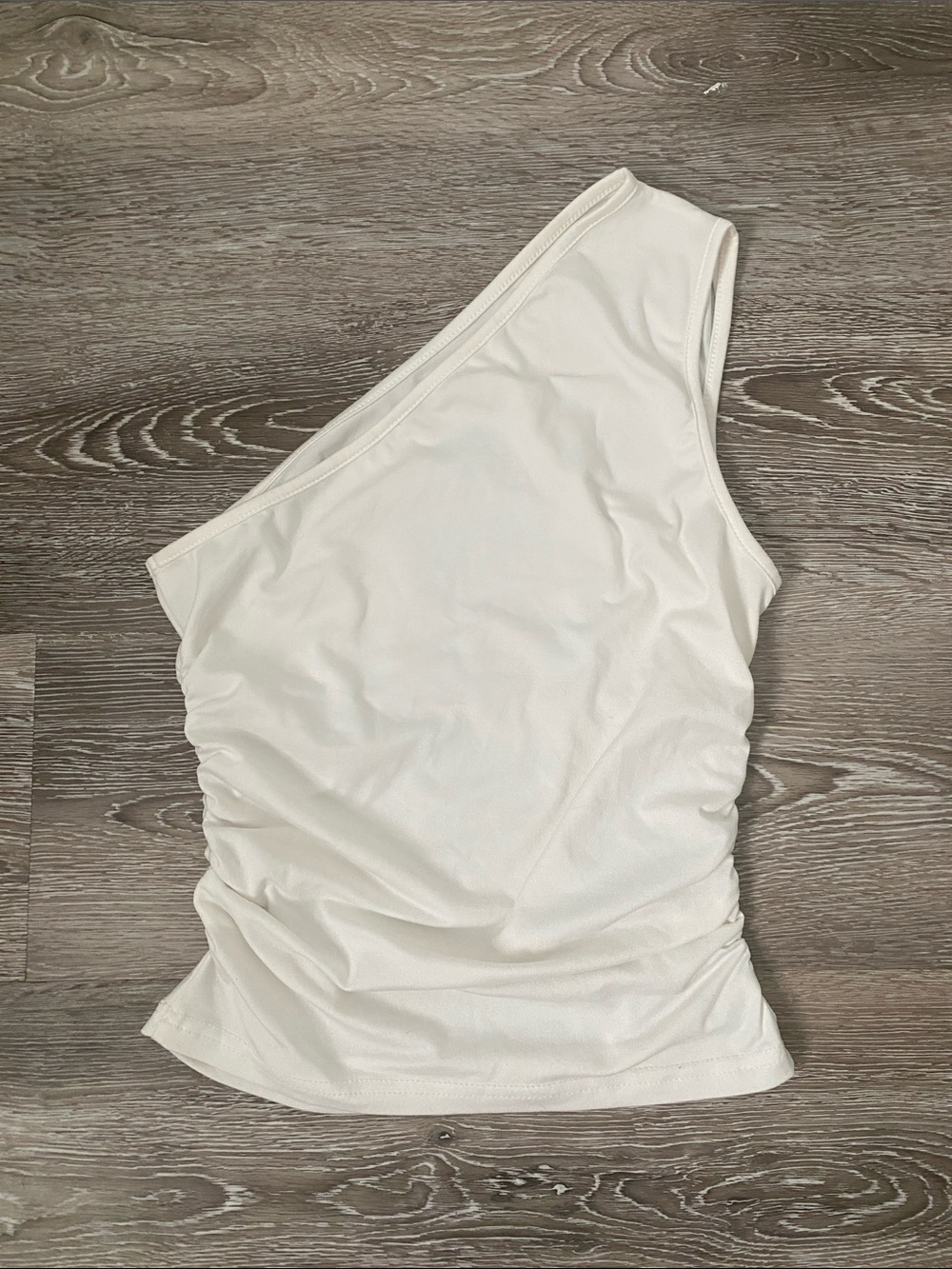 One-Shoulder White Women’s Top